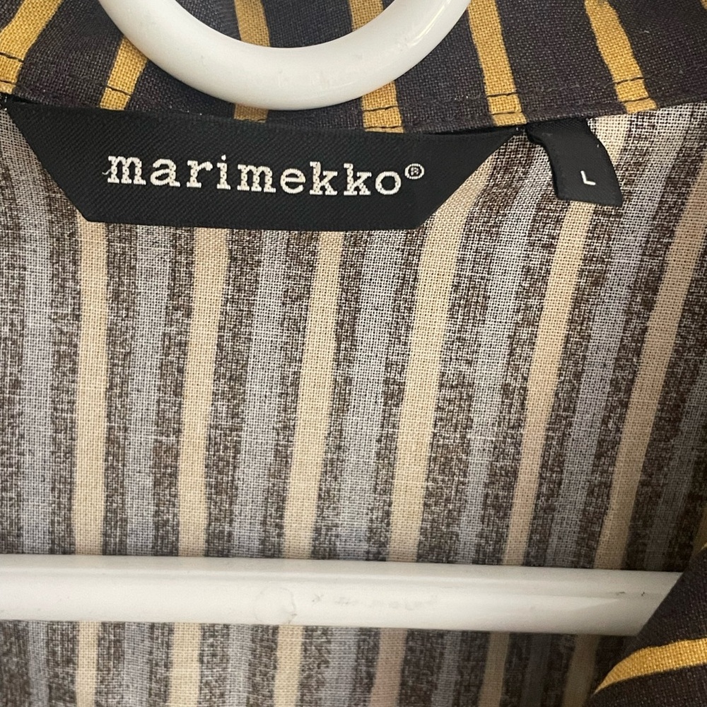 Vintage Marimekko Black and Yellow Striped Shirt - Picture 3 of 8
